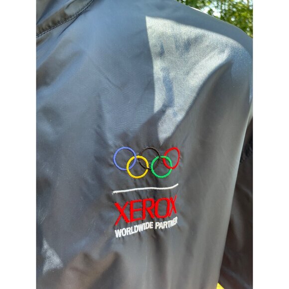 Xerox Worldwide Partner Olympic Windbreaker Jacket Medium Men's Zippered Hood - Picture 2 of 12